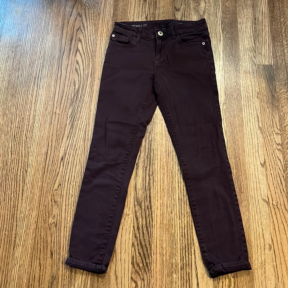 DL1961 Maroon Margaux Skinny Pants size 25